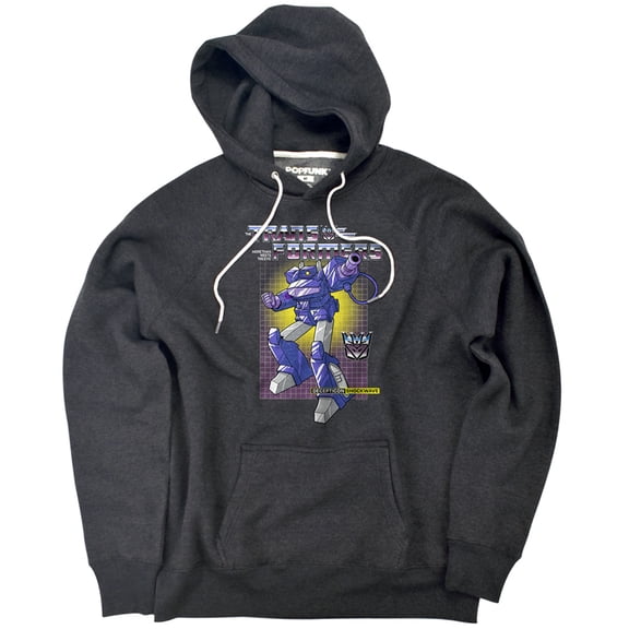 Transformers Shockwave Unisex Adult Slim Fit Pull-Over Heather Hoodie, Charcoal, Small