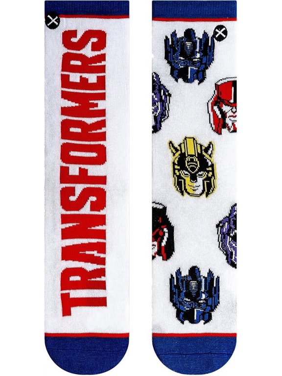 Transformers Split Novelty Crew Socks Officially Licensed Robot Graphic Big Kids Unisex Soft