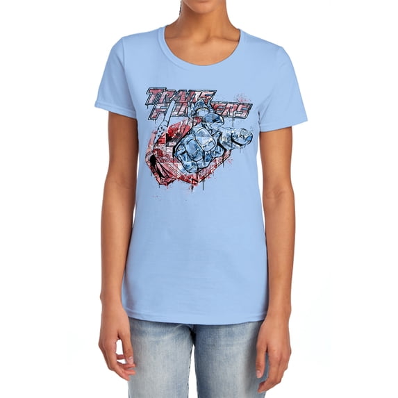 Transformers Spray Panels Women's T Shirt, Light Blue, 2X-Large