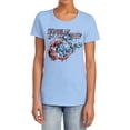 thumbnail image 1 of Transformers Spray Panels Women's T Shirt, Light Blue, Small, 1 of 6