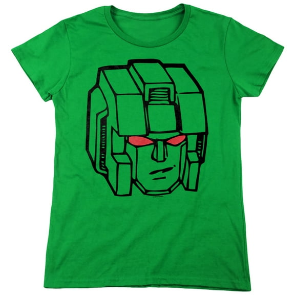 Transformers Starscream Head Women's T Shirt, Kelly Green, 2X-Large