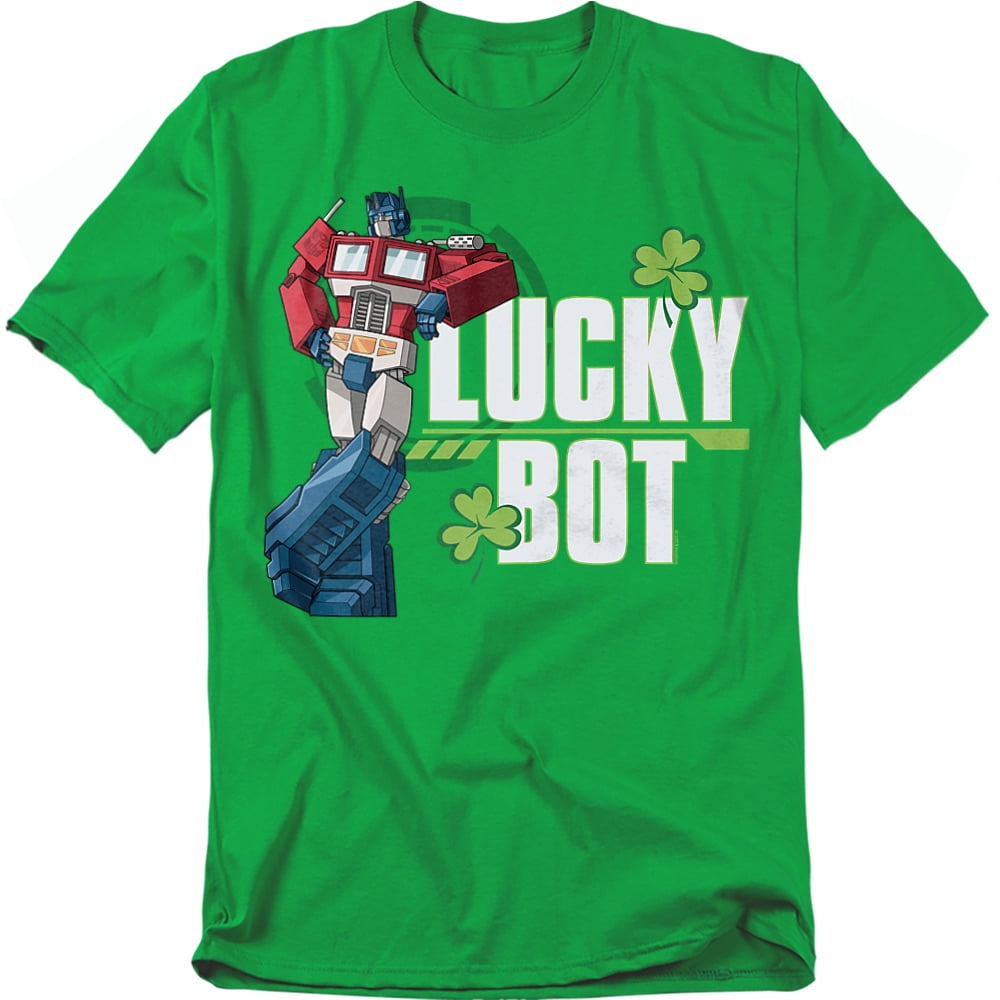 Transformers T-Shirt St. Patrick'S Day Optimus Prime Lucky Bot Unisex Graphic Tee for Men & Women