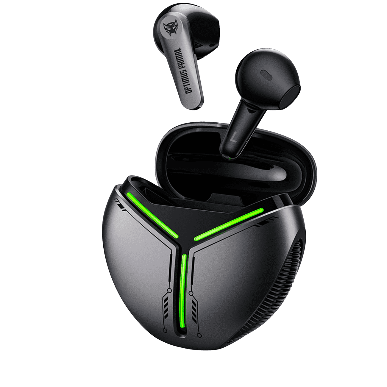 Transformers TF-T30 Bluetooth TWS Wireless Earbuds with Energy Core Design Passive Noise Cancelling Semi-In-Ear Cool HiFi HD Calling Music Game Modes Low Latency Earphones – Gray Optimus Primal