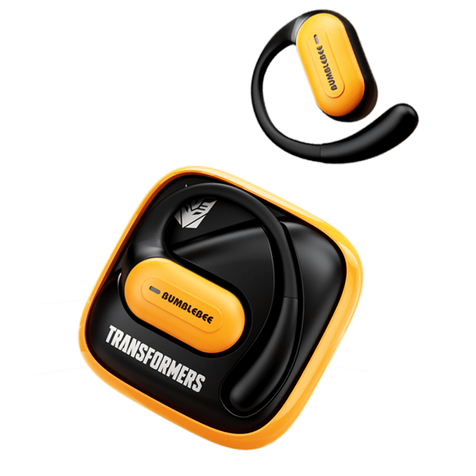 Transformers TF-T59 Ear-Hook True Wireless Bluetooth Earbuds with Mic, Low Latency Game/Music Modes, 13mm Drivers, Secure Fit Sport Headphones, IPX5 Waterproof Deep Bass Sound – Bumblebee Yellow