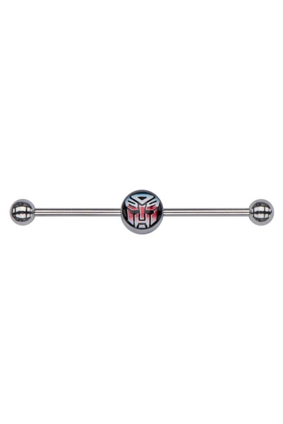 TFMABIS1 Autobot Logo 316L Stainless Steel Industrial Barbell