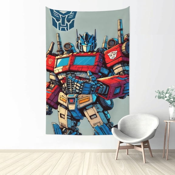 Transformers Tapestry Aesthetic Wall Hanging for Living Room Bedroom Art Tapestries Poster Blanket College Dorm Home Decor 90x60 Inch