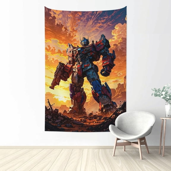 Transformers Tapestry Aesthetic Wall Hanging for Living Room Bedroom Art Tapestries Poster Blanket College Dorm Home Decor 90x60 Inch