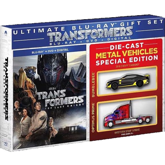 Transformers: The Last Knight (Walmart Exclusive) (Blu-ray+ DVD + 2 Die Cast Metal Vehicles)