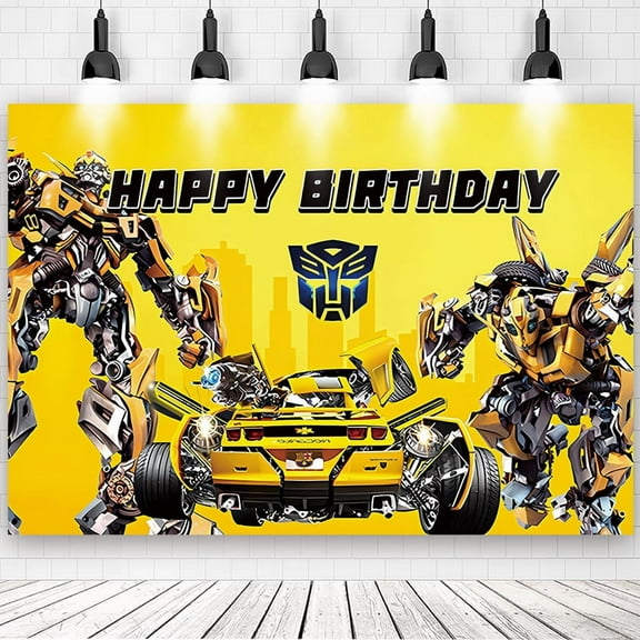 Transformers Theme Birthday Flag Background Banner Children's Party Decoration supplies Photography Photo Prop ,70.8x43.3inch.