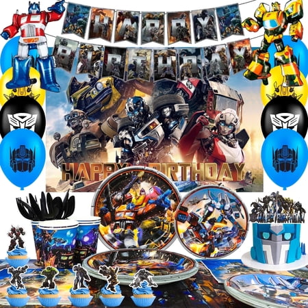 Transformers Themed Birthday Party Supplies, Transformers Party Decorations Party Tableware Sets - Transformers Birthday Plates, Tablecloths, Banners and Other Party Decorations