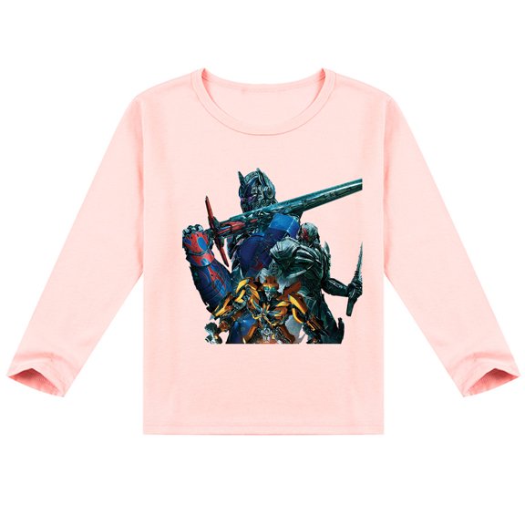 Transformers Themed Kids' Long Sleeve T-shirt: Comfortable Cotton for Spring & Autumn