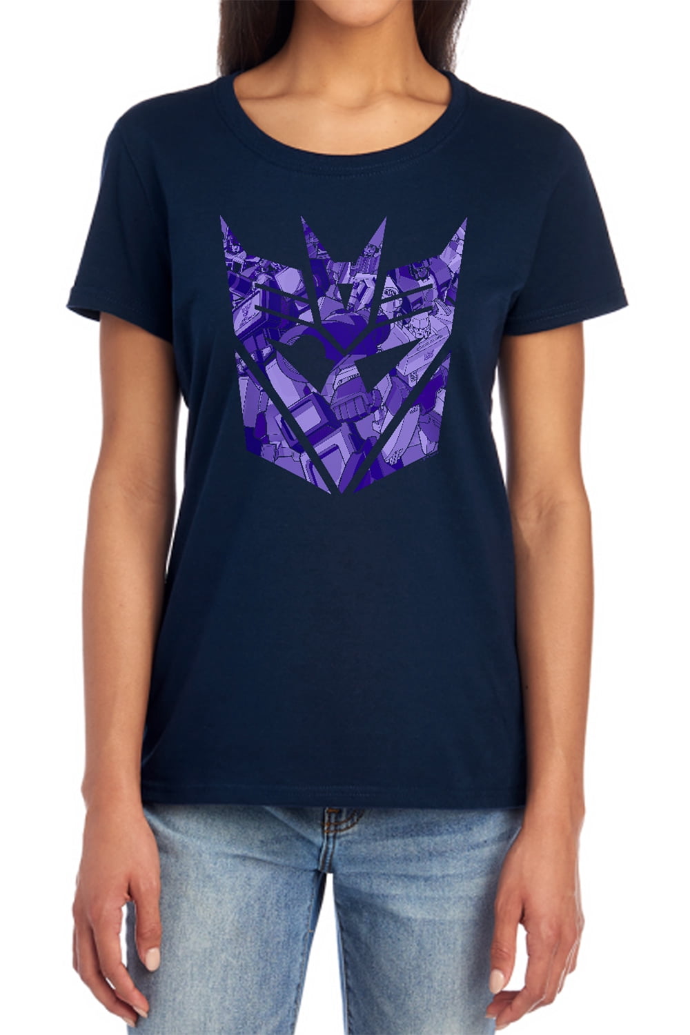 Transformers Tonal Decepticon Women's T Shirt, Navy, Medium