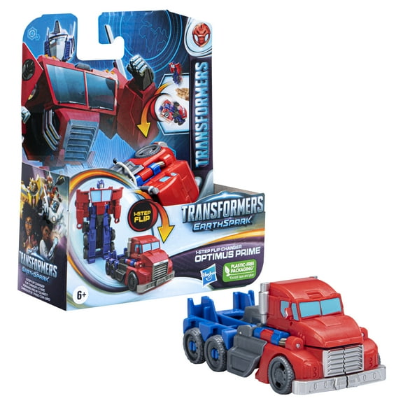 Transformers Toys EarthSpark 1-Step Flip Changer Optimus Prime Action Figure