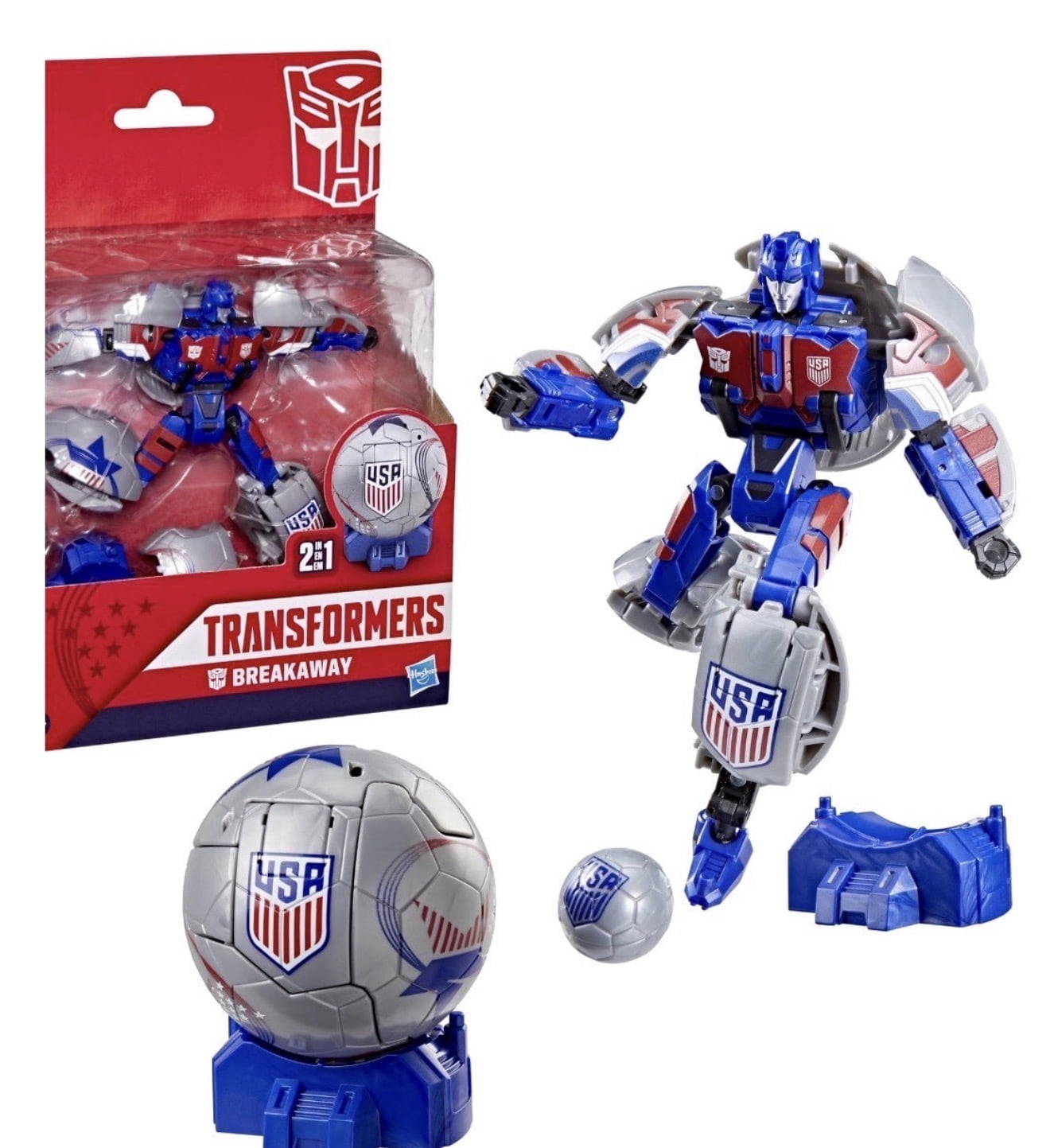 Transformers Toys US Soccer Federation Breakaway 5.5" Action Figure, Robot Toys for Ages 8+