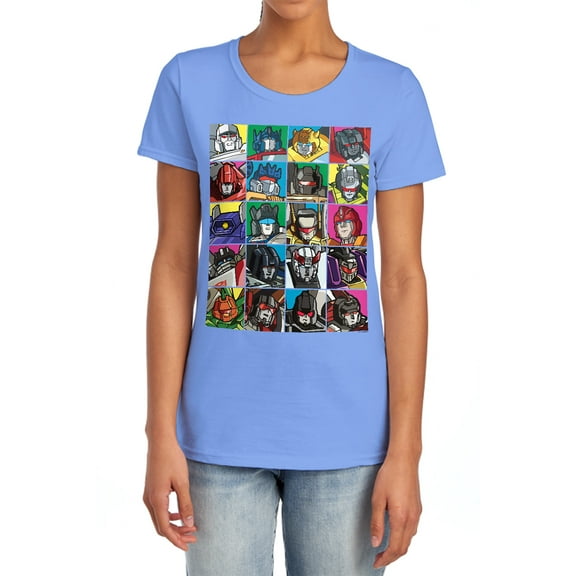 Transformers Transformer Squares Women's T Shirt, Carolina Blue, 2X-Large
