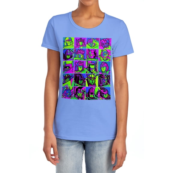 Transformers Transformer Squares Women's T Shirt, Carolina Blue, Large