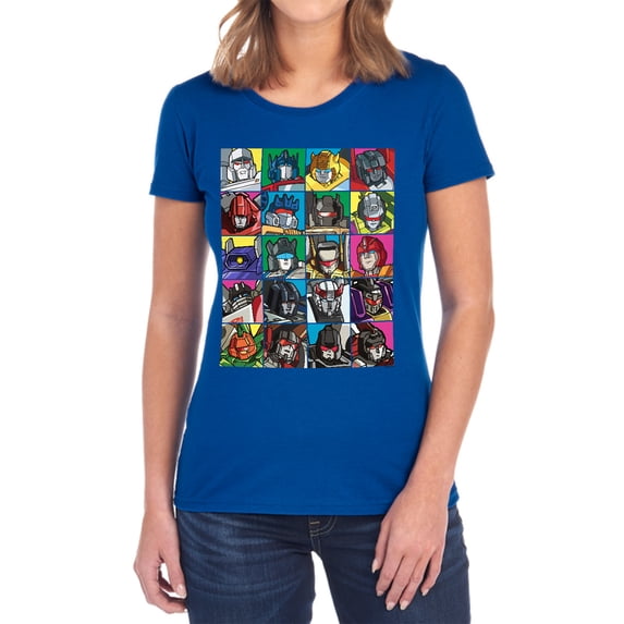 Transformers Transformer Squares Women's T Shirt, Royal, Medium