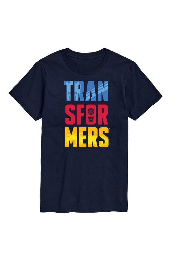 - Transformers Logo Color Block - Adult Short Sleeve Tee