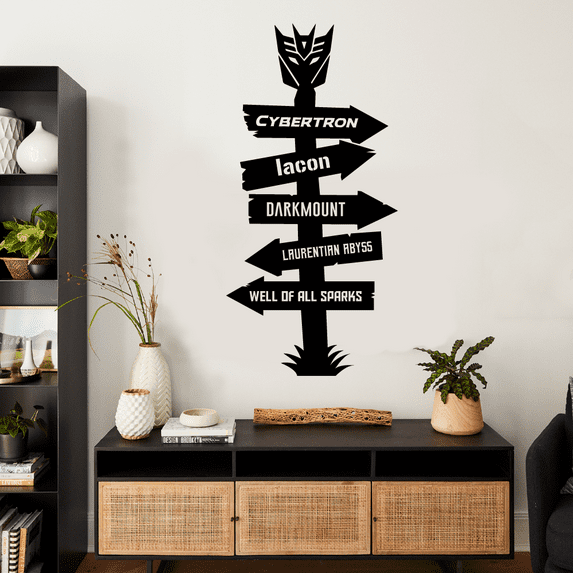 Transformers Trransformer Pathway Signage Cartoon Wall Sticker Art Decal for Girls Boys Room Bedroom Nursery Kindergarten House Fun Home Decors Stickers Wall Art Vinyl Decoration Size (30x20 inch)