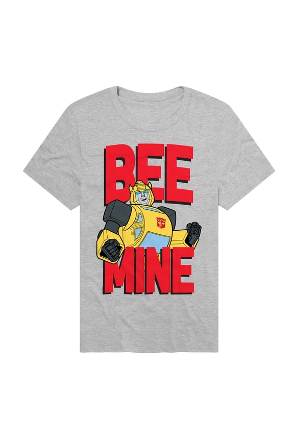 Valentine's Day Bumblebee Bee Mine Unisex Adult Heathered Premium T Shirt (Large) Athletic Heather