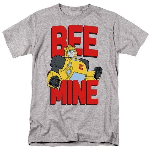 Transformers Valentine's Day Bumblebee Bee Mine Unisex Adult T Shirt, Athletic Heather, Small