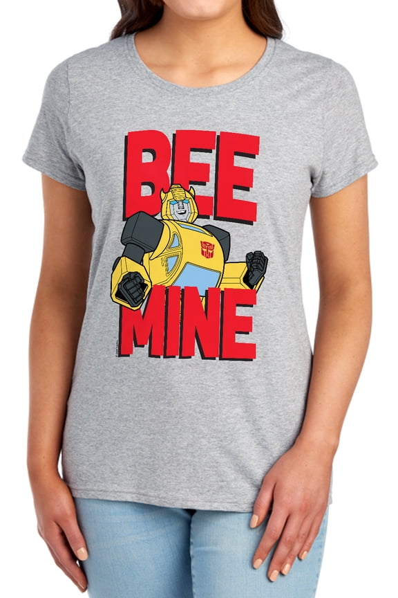 Valentine's Day Bumblebee Bee Mine Women's T Shirt, Athletic Heather, Large