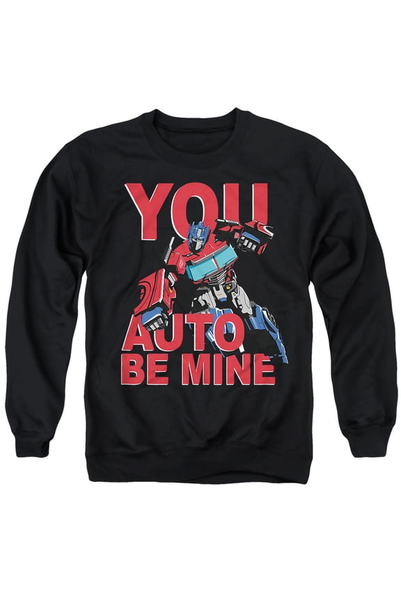 Valentine's Day You Auto Be Mine Unisex Adult Crewneck Sweatshirt, Black, Medium