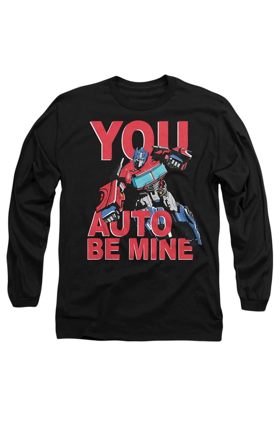 Valentine's Day You Auto Be Mine Unisex Adult Long-Sleeve T Shirt, Black, Large