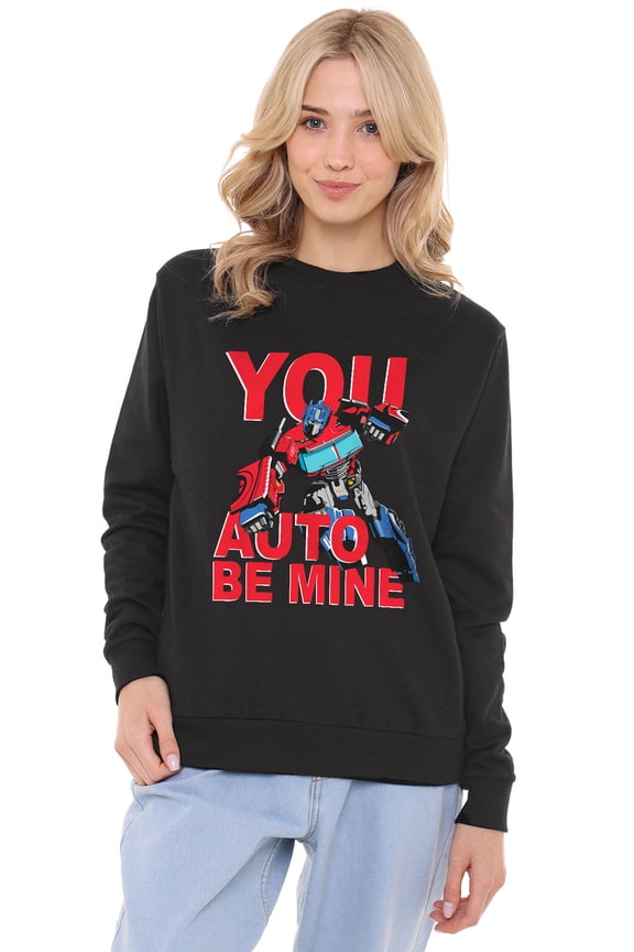 Valentine's Day You Auto Be Mine Women's Crew Sweatshirt, Black, Small
