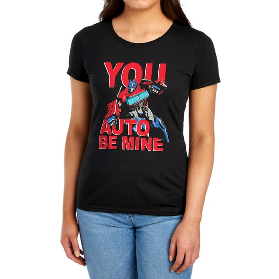Transformers Valentine's Day You Auto Be Mine Women's T Shirt, Black, Medium