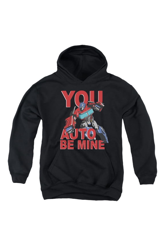 Valentine's Day You Auto Be Mine Youth Kids Boy/Girls Pull-Over Hoodie, Black, Medium