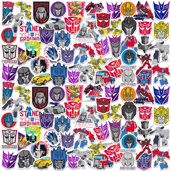 Transformers Variety Vinyl Stickers 100ct Large Waterproof Decals