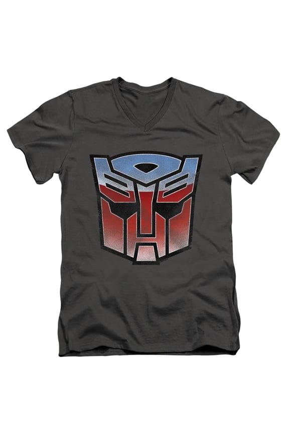Transformers - Vintage Autobot Logo - Slim Fit V Neck Shirt - Large