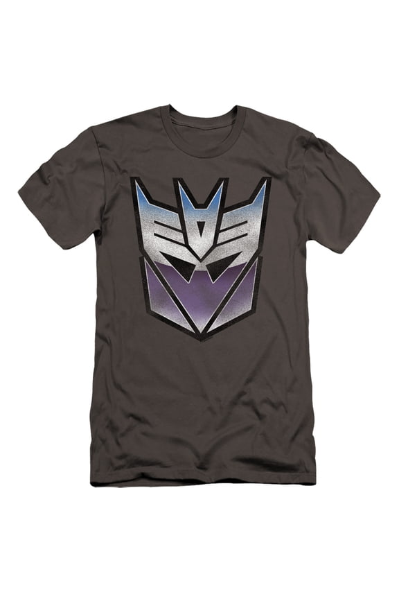Transformers Vintage Decepticon Logo HBO S/S Adult 30/1 T-Shirt Charcoal