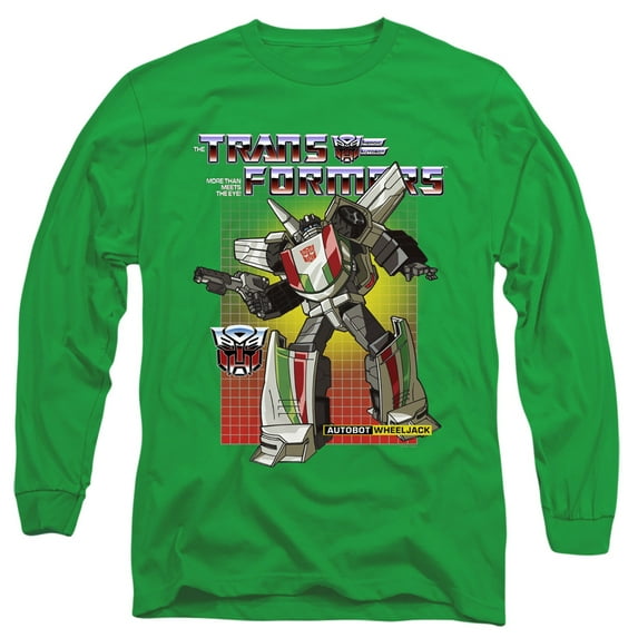 Transformers Wheeljack Long Sleeve Adult 18/1 T-Shirt Kelly Green
