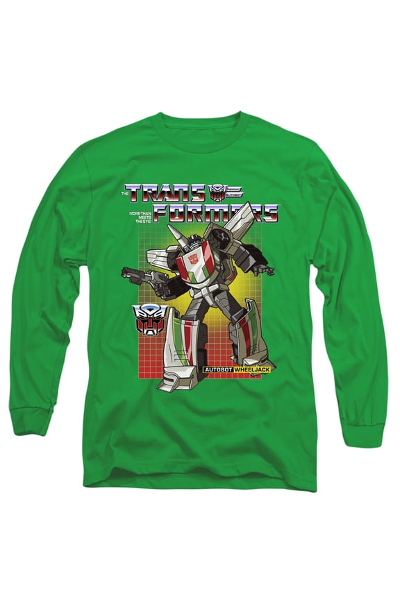 Transformers Wheeljack Long Sleeve Adult 18/1 T-Shirt Kelly Green