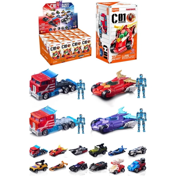 Transformers Wheels C01 Roll Out Blokees Blind Box Model Kit Display of 12