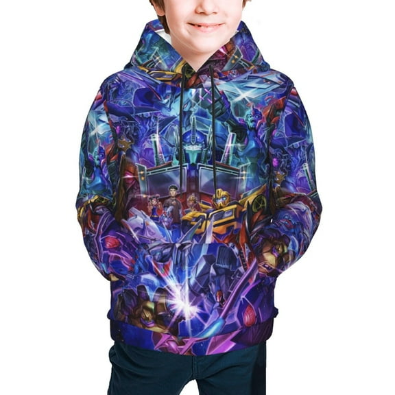 Transformers Youth Cartoon Hoodie Fashion Long Sleeve Kids Pullover Coat Casual Hoody Hooded Sweatshirts for Boys Girls