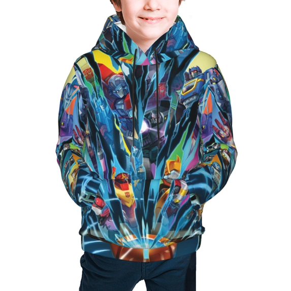 Youth Cartoon Hoodie Fashion Long Sleeve Kids Pullover Coat Casual Hoody Hooded Sweatshirts for Boys Girls
