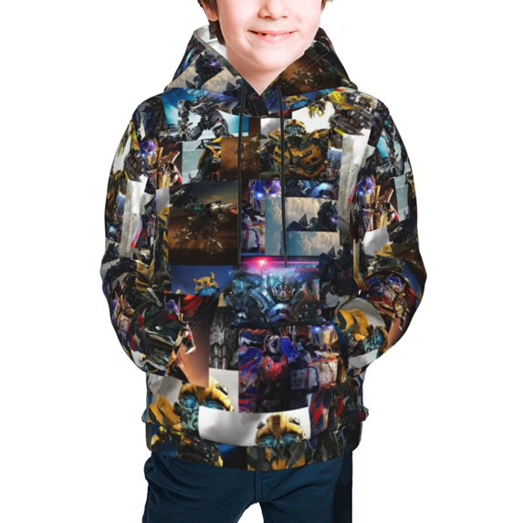 Youth Cartoon Hoodie Fashion Long Sleeve Kids Pullover Coat Casual Hoody Hooded Sweatshirts for Boys Girls