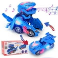 thumbnail image 1 of Transforming Dinosaur LED Car for Boys Girls Age 6-10,Birthday Presents for 6 7 8 9 Year Old Children Car Transforms Into Dinosaur with LED Light and Music for Kids Age 4 5 6 7 8 Year Old, 1 of 5