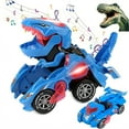thumbnail image 1 of Toy Cars for Boys 3-6 Year Old Girls with LED Light and Music, Automatic Transforming Dinosaur Car Toys Birthday Gifts for Kids Toddlers, Blue, 1 of 7