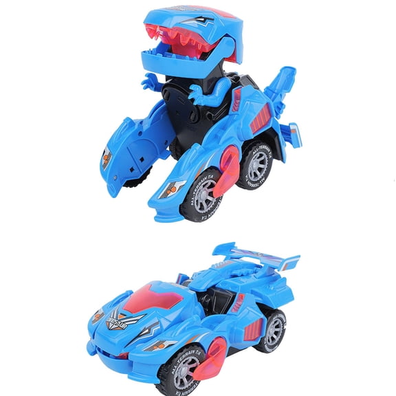 Transforming Dinosaur Led Car Toy, Automatic Dino Transformer With Led Lights & Realistic Sounds, 2-In-1 Interactive Dino & Car Toy With Durable Construction, 3+ Years Old