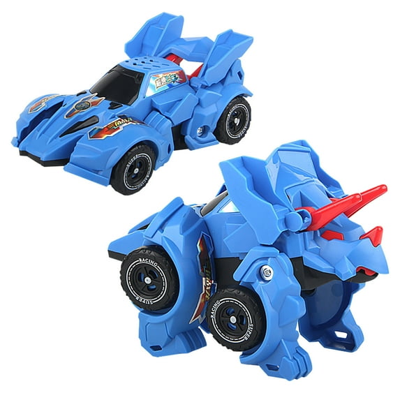Transforming Dinosaur Toys, Dinosaur Transformer Car Toy, Pull Back Race Car for Kids Age 3+, Sturdy Plastic Build, Deformation, Battery-Free, Birthday Holiday Gift for Boys and Dinosaur Party Favors