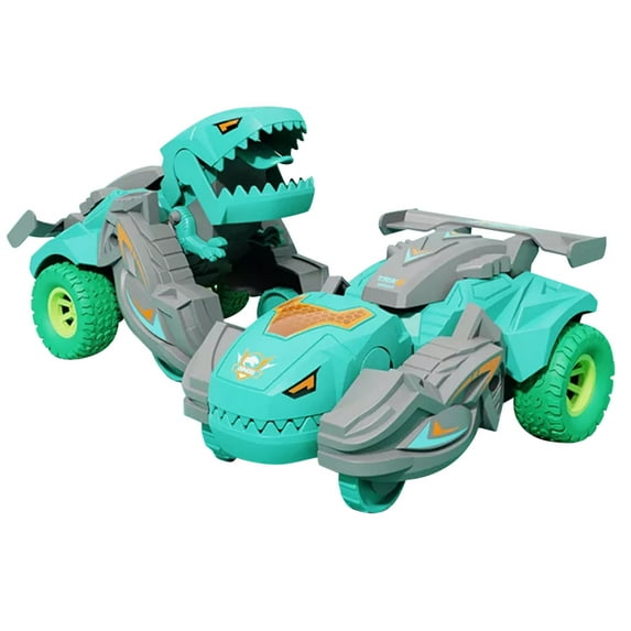Transforming Dinosaur Toys, Dinosaur Transformer Car Toy, Pull Back Race Car for Kids Age 3+, Sturdy Plastic Deformation Function, Battery-Free, Cool Birthday Holiday Gift for Boys