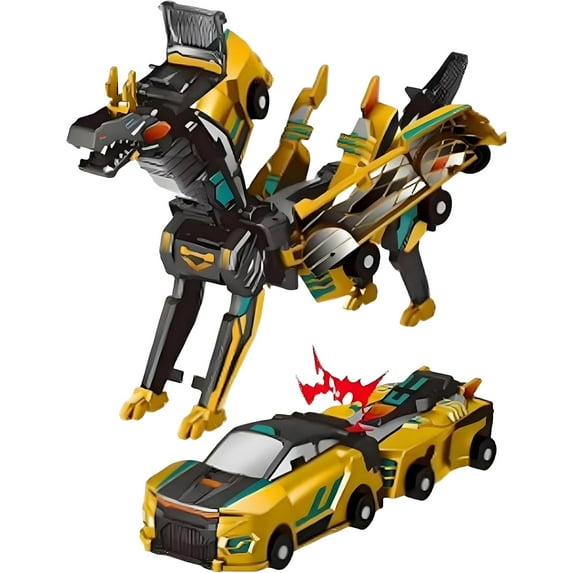 Transforming Dinosaur Toys,Transformation Car Toy with Collision Transforming Car for Girls Ages 4-6, Party Gift for Birthday Golden