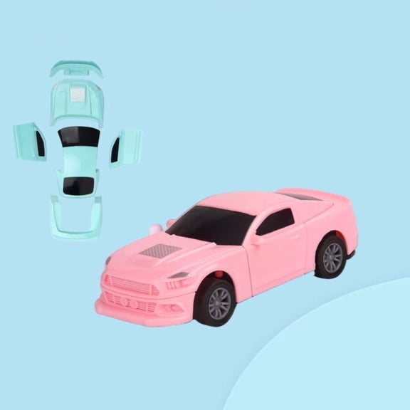 Transforming Pull Back Toy Cars | Collision Break Away Function | Durable Plastic Construction | No Battery Needed | Sleek Modern Design | Set of 3 | Blue & Pink | 12x4.7x4cm