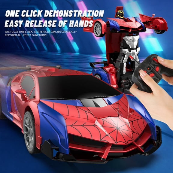 Transforming Remote Control Car Robot, R/C Car Toy, One-Button Deformation, Children's Day Gifts, 1:18 Scale 360Rotating Drifting, Toys Suitable for Kids Over 3+ Years Old, Educational Toy, Birthday