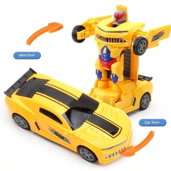 Transforming Robot Car Toy for Kids, Interactive Vehicle with Light & Music, 2-in-1 Educational Toy for Boys Ages 3-6
