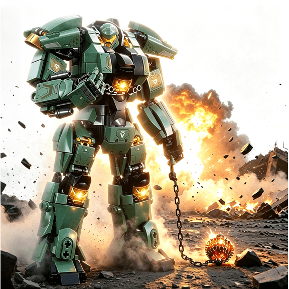 StarMart Transforming-Mech Building Block Set, Mech-Warrior-Model-Kit, City Destroyer Robot Toy, Bionicle-Robot, Pacific-Action-Figure (542Pcs)